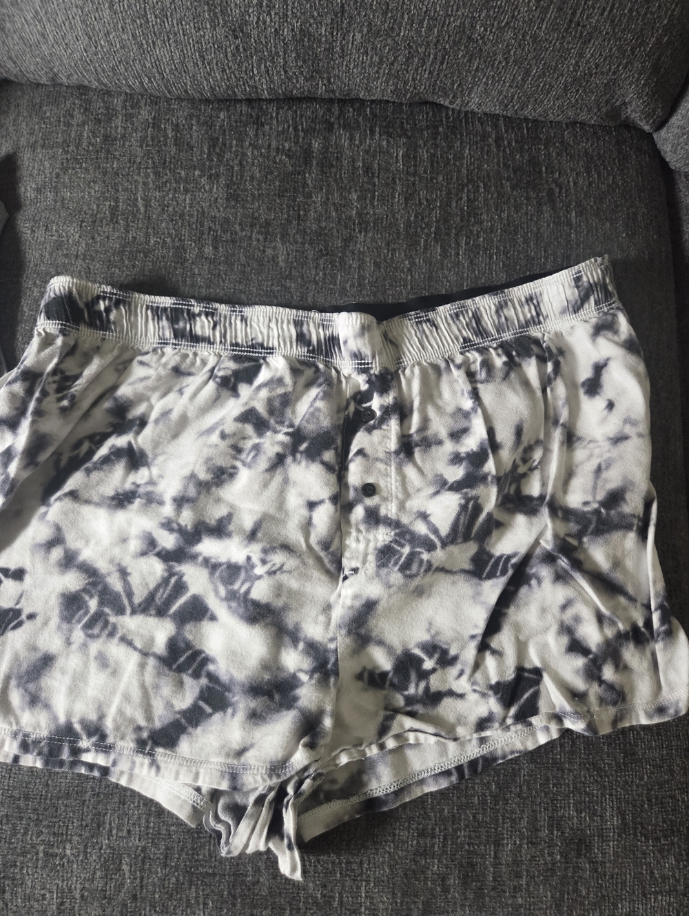 PINK Victoria's Secret Gray and White Tie-Dye Sleep Shorts